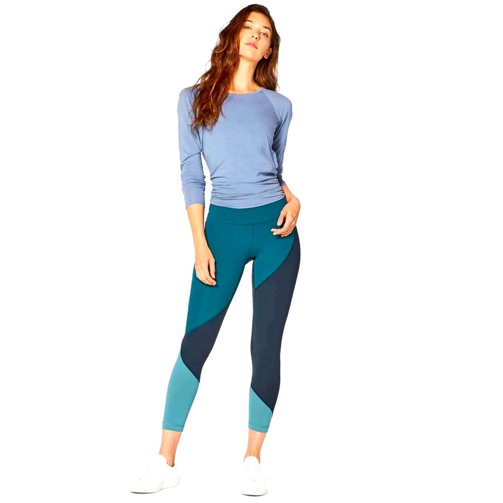 (L2) Lululemon Athletica Blue and Teal Women's Leggings, Size 6